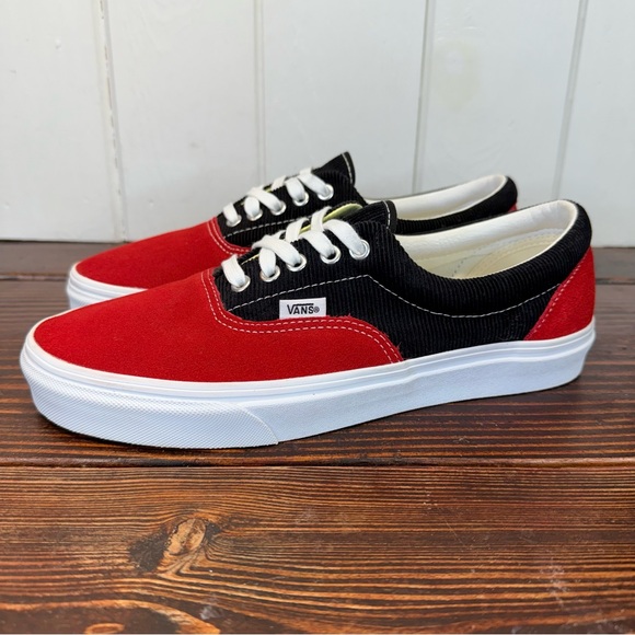 Vans Era Retro Skate Two Tone Racing Red / Black Low Top Sneakers - Picture 1 of 9